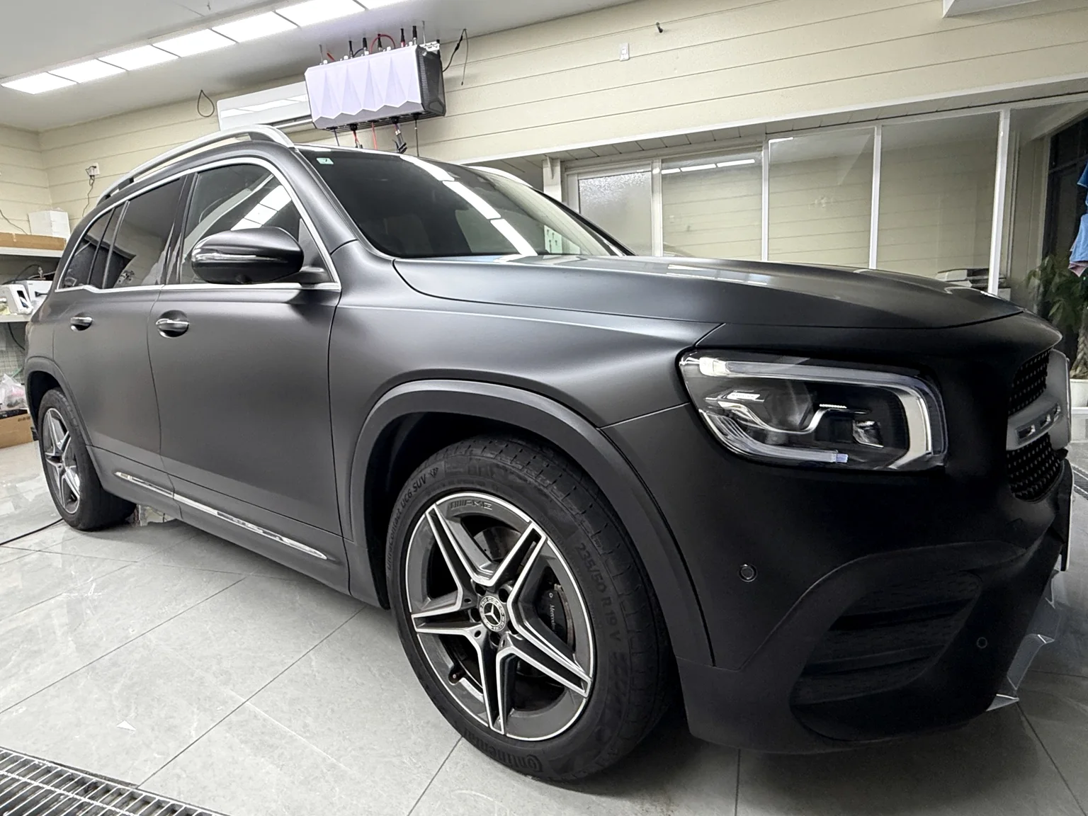 大阪市住之江区 メルセデス・ベンツ GLB 200 d 4MATIC ブラック 透明マットPPF マットブラック施工事例 EISUI WRAP