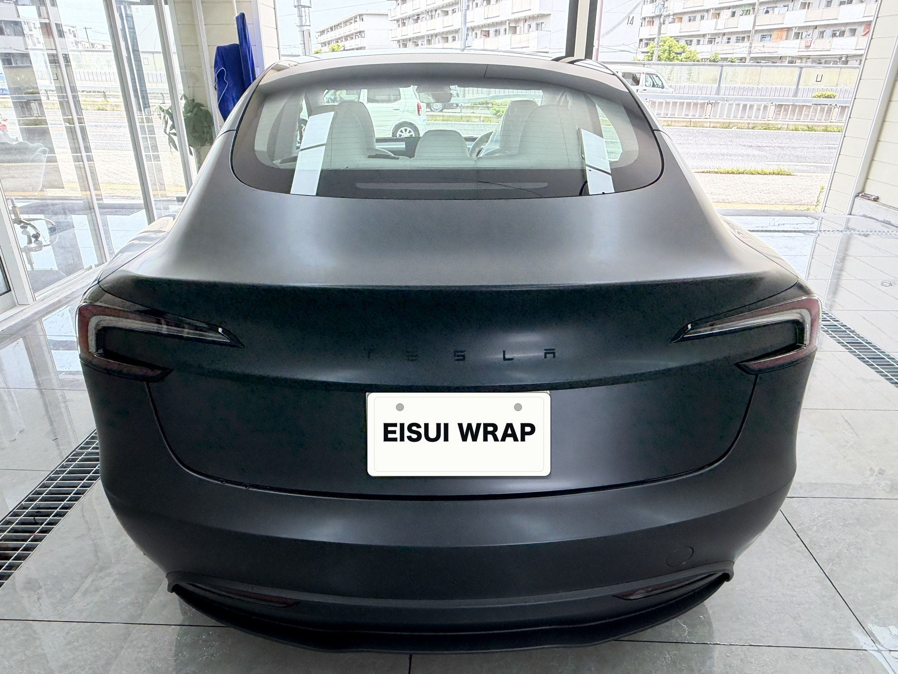 テスラ Model 3 サテン透明PPF施工後 リア