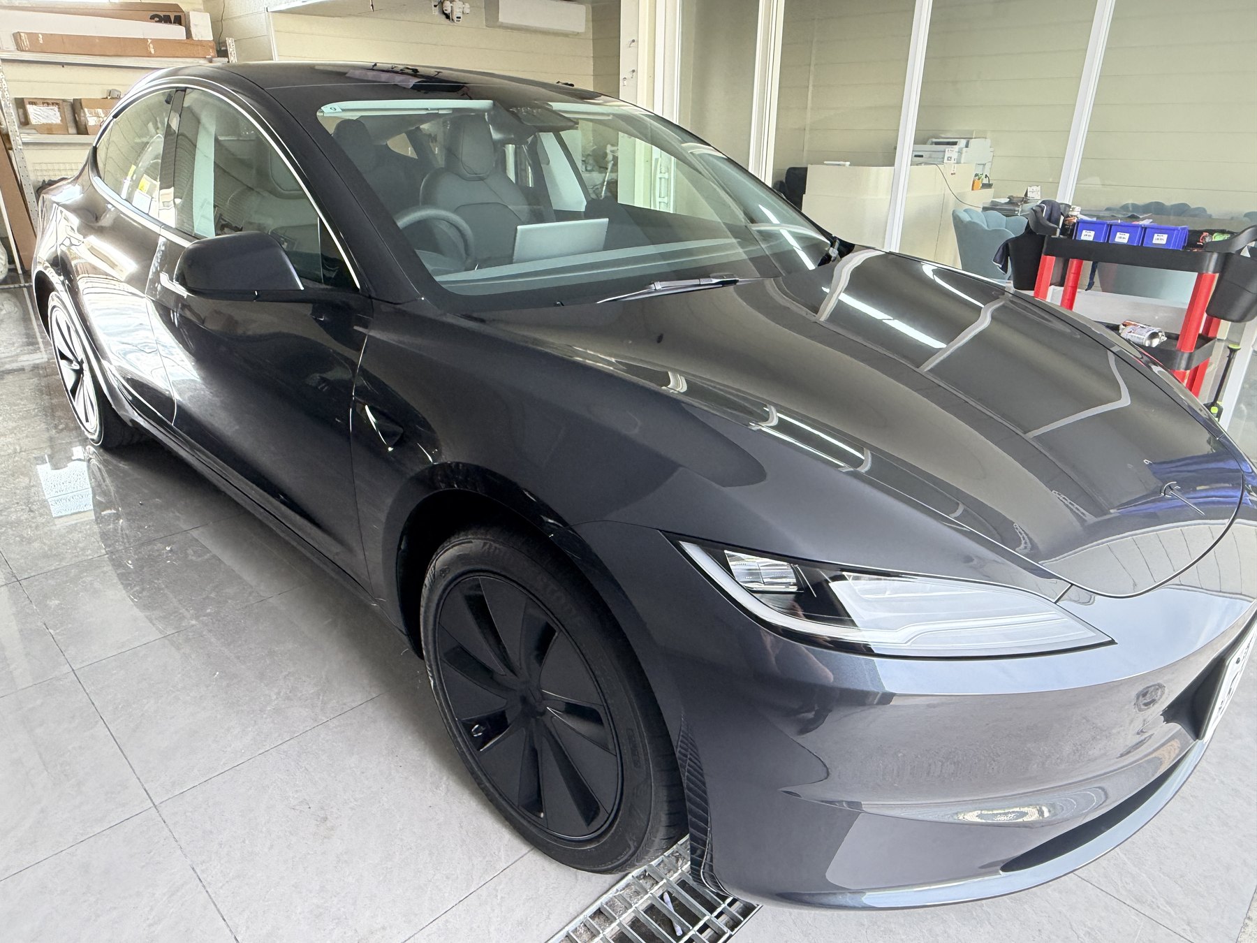 2026 Tesla Model 3 Stealth Grey before matte clear PPF