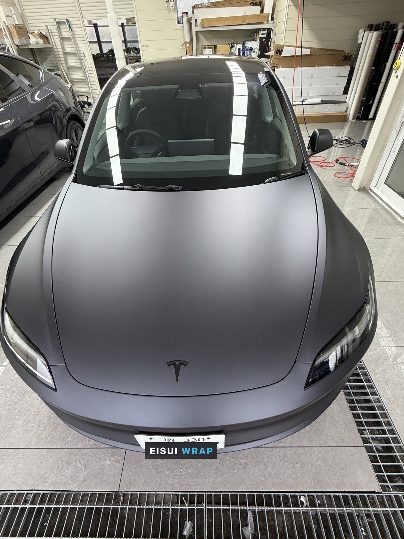 2026年式Tesla Model 3 透明マットPPF施工後 フロント正面近景