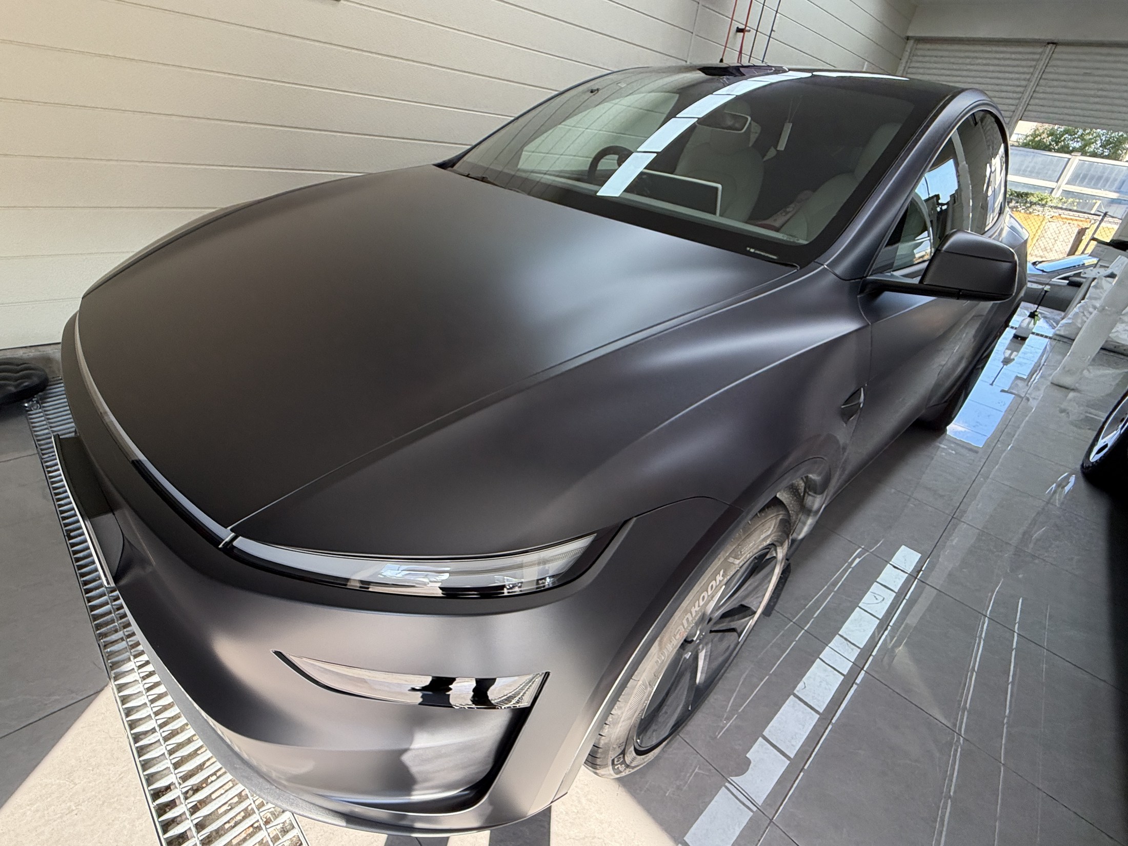 2026 Tesla Model Y Stealth Grey after EISUI matte clear PPF, front quarter