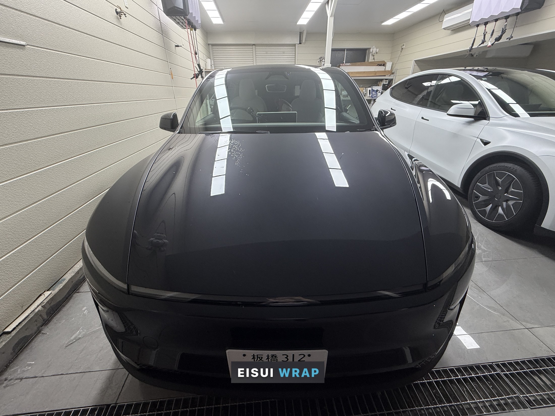 2026 Tesla Model Y Stealth Grey before matte clear PPF, front