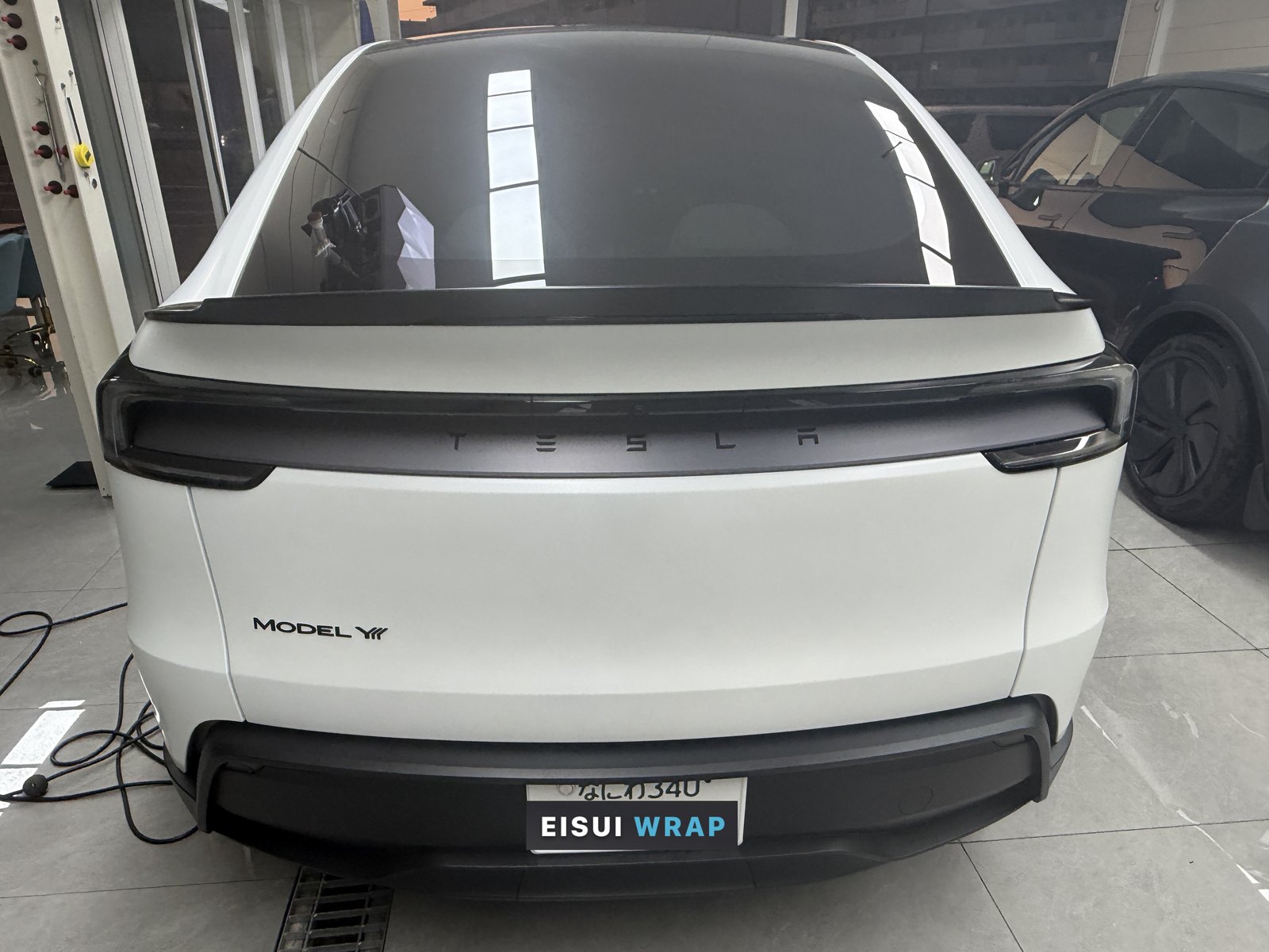 2026 Tesla Model Y L rear, after satin clear PPF installation