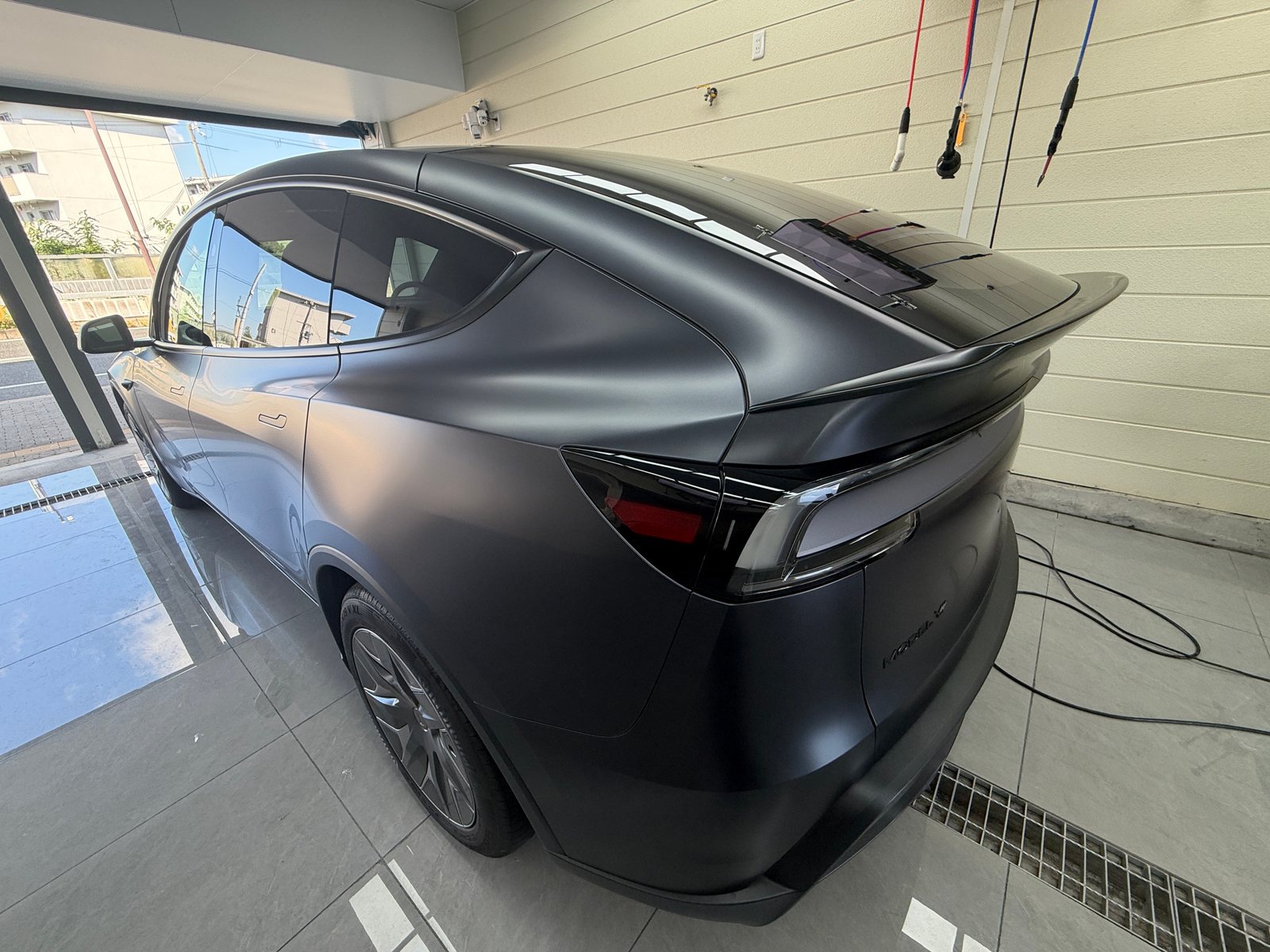 2026 Tesla Model Y L Stealth Grey, After: rear quarter