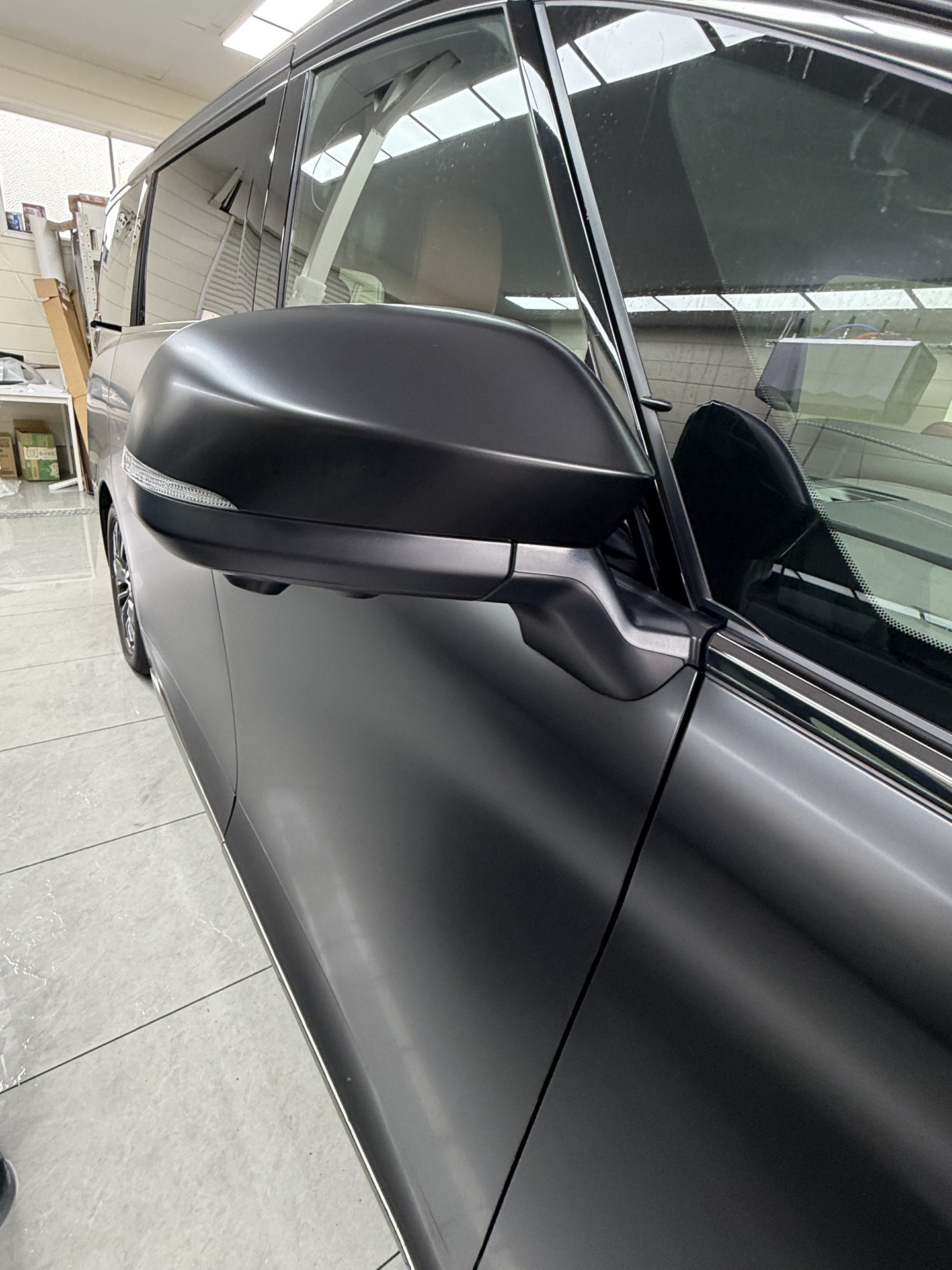 Vellfire satin PPF mirror detail